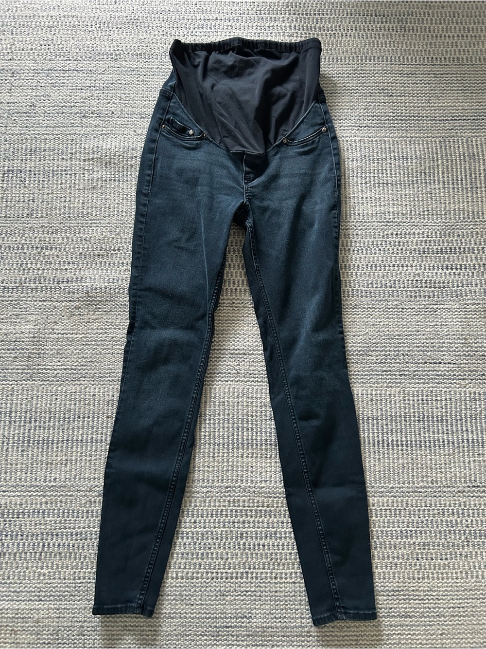 H&M Dark Blue Maternity Skinny Jeans with Over-Belly Panel